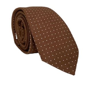 Men’s skinny necktie in cognac brown